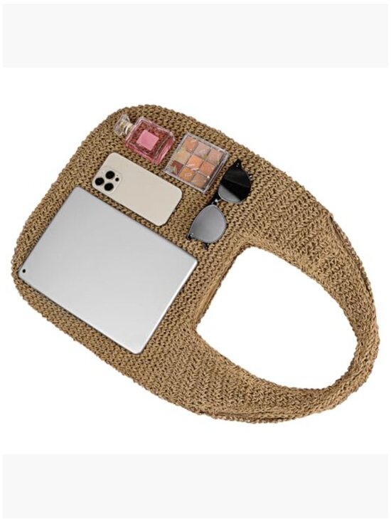 Handwoven Straw Tote Bag Large Hobo Shoulder Purse for Summer - Picture 5 of 6